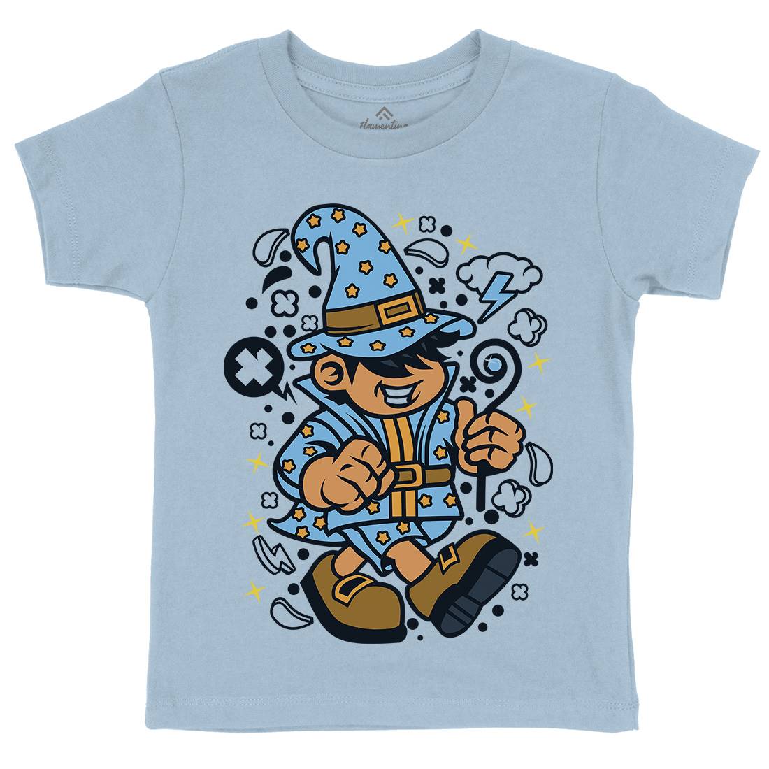 Wizard Kid Kids Crew Neck T-Shirt Retro C691