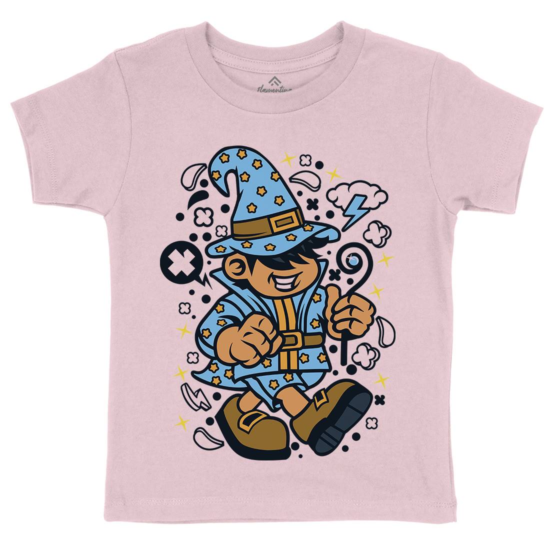 Wizard Kid Kids Organic Crew Neck T-Shirt Retro C691