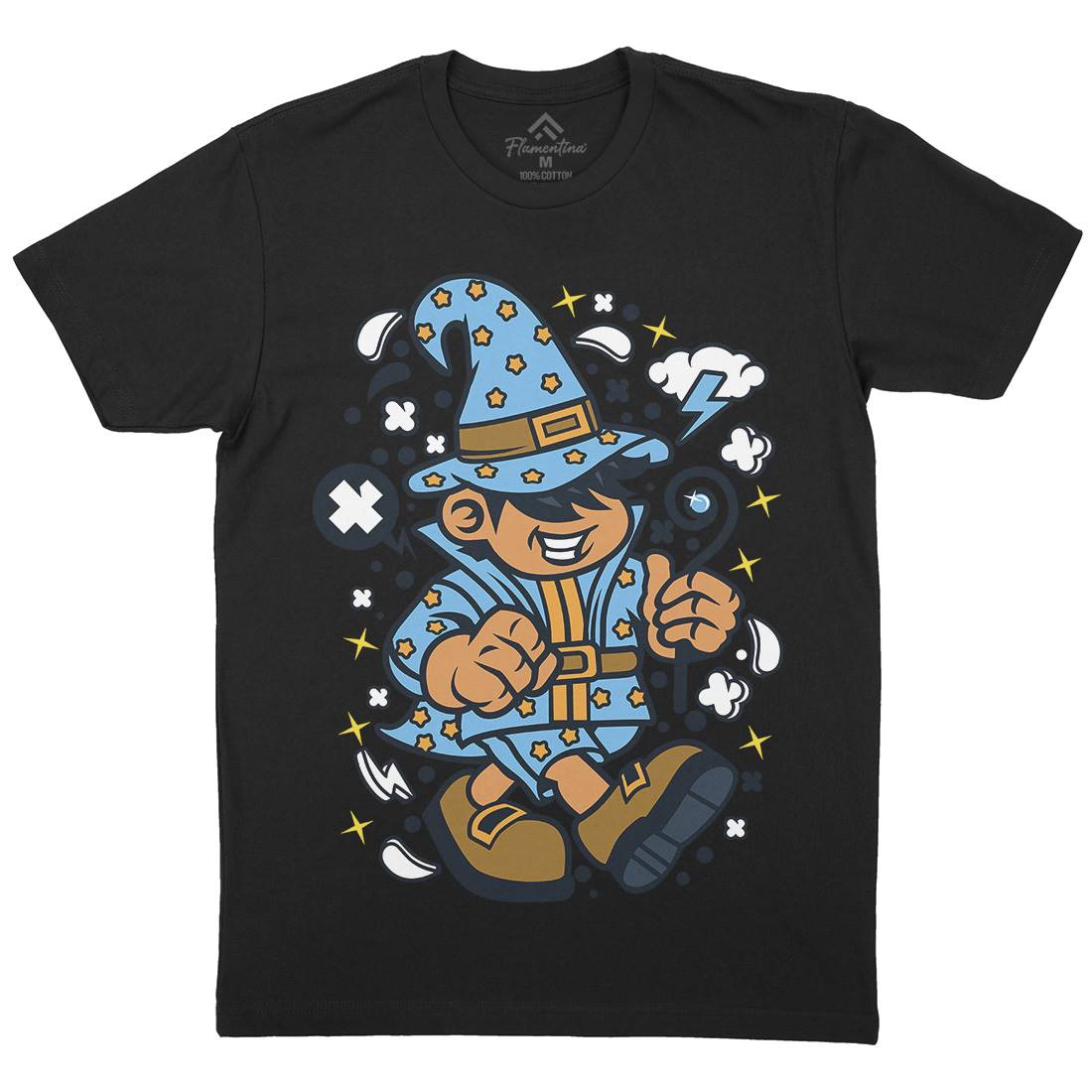 Wizard Kid Mens Crew Neck T-Shirt Retro C691