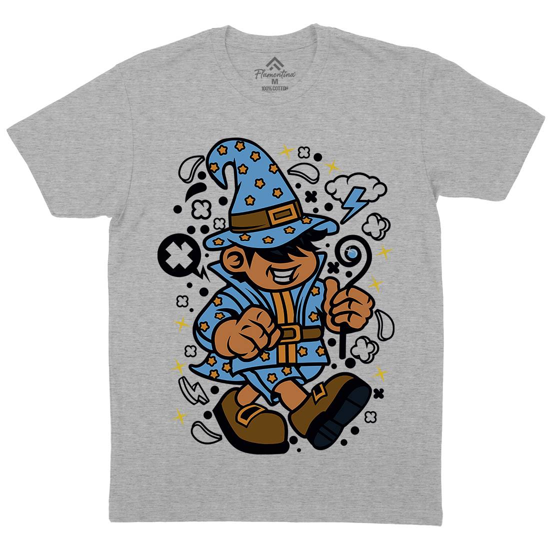 Wizard Kid Mens Crew Neck T-Shirt Retro C691