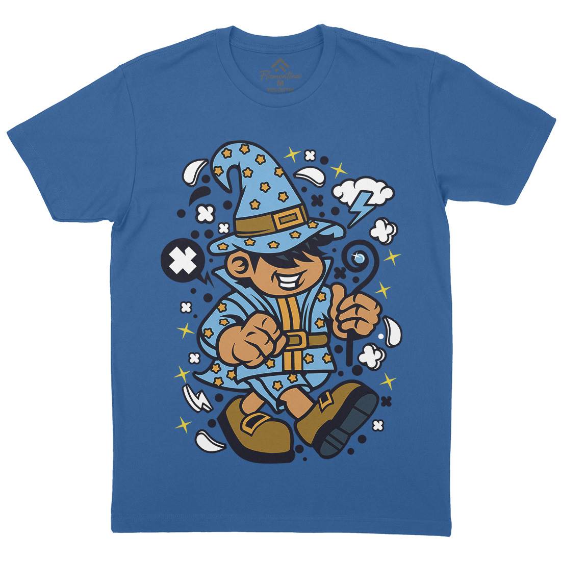 Wizard Kid Mens Organic Crew Neck T-Shirt Retro C691