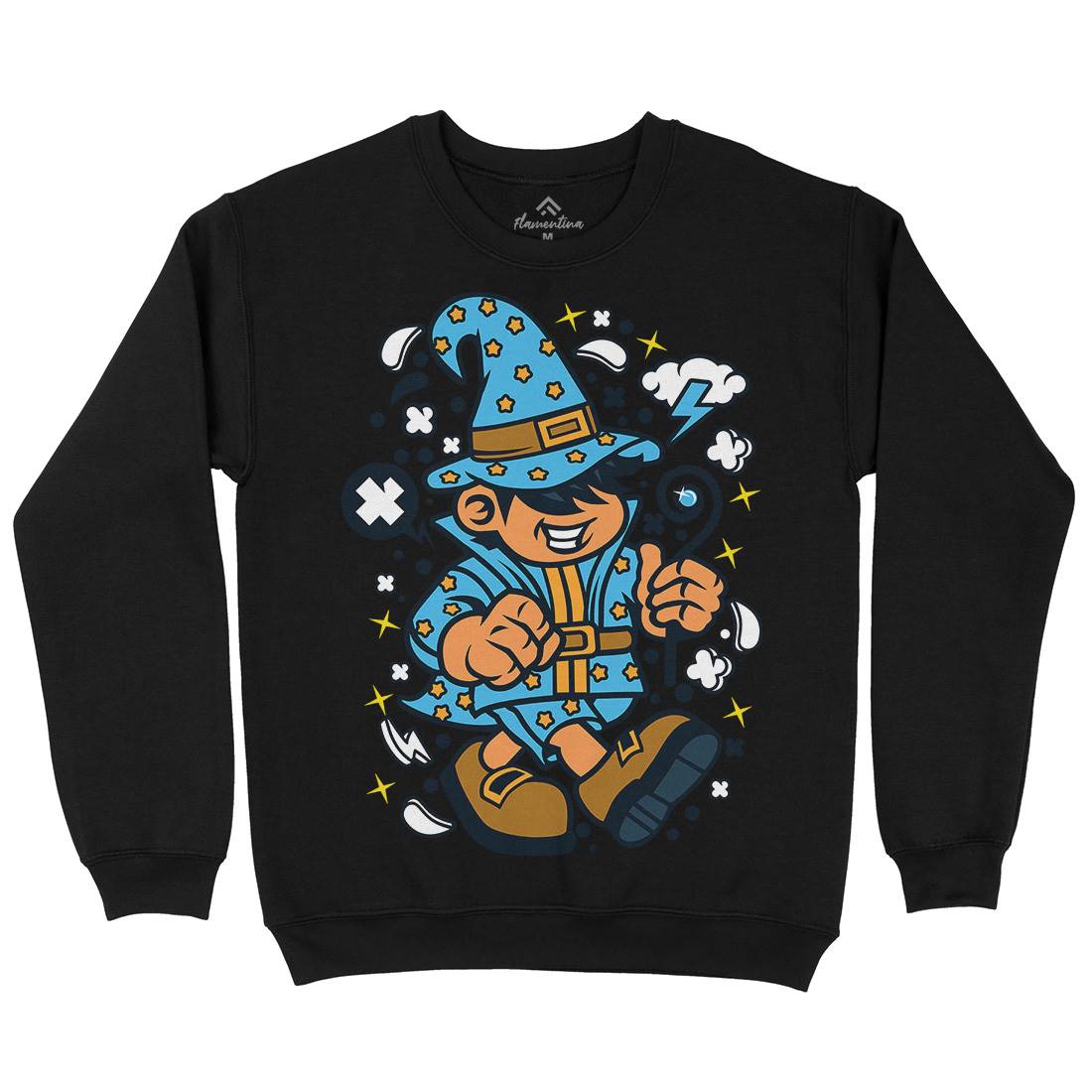 Wizard Kid Kids Crew Neck Sweatshirt Retro C691
