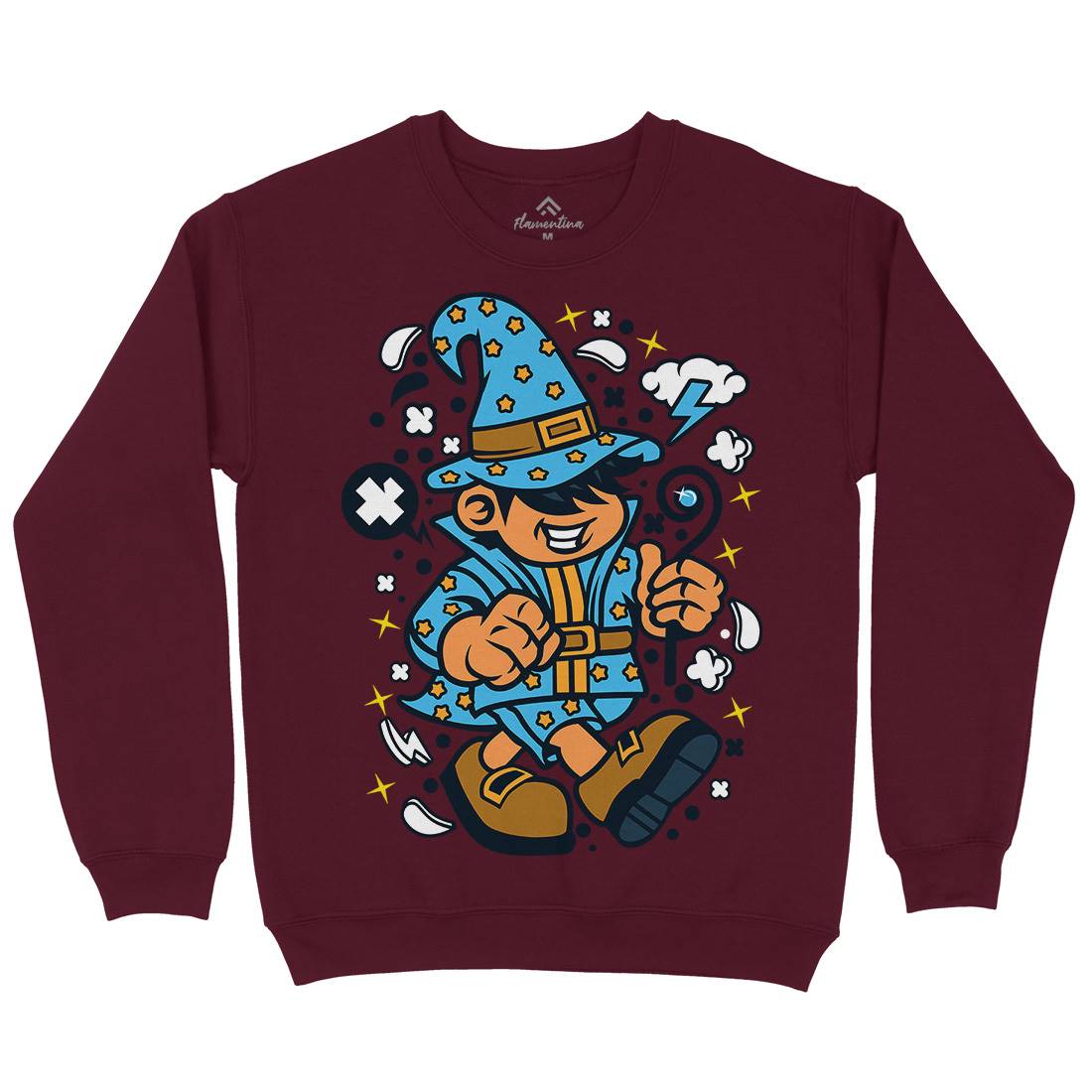 Wizard Kid Mens Crew Neck Sweatshirt Retro C691