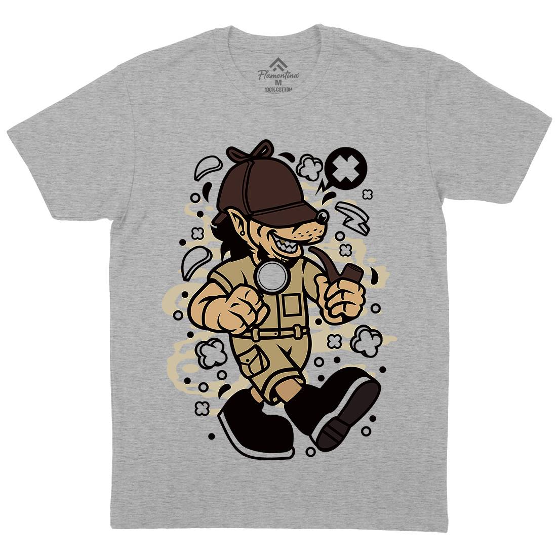 Wolf Detective Mens Crew Neck T-Shirt Retro C692
