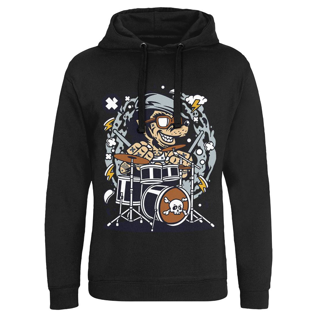 Wolf Drummer Mens Hoodie Without Pocket Music C693