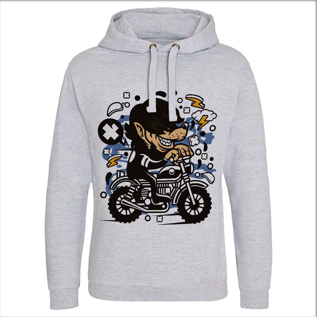 Wolf Motocross Mens Hoodie Without Pocket Motorcycles C697