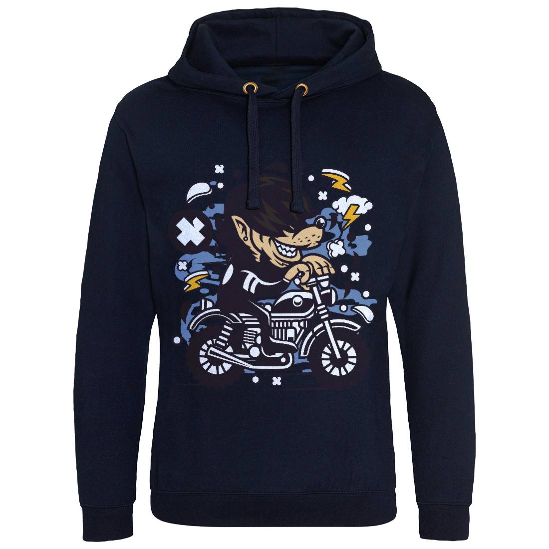 Wolf Motocross Mens Hoodie Without Pocket Motorcycles C697