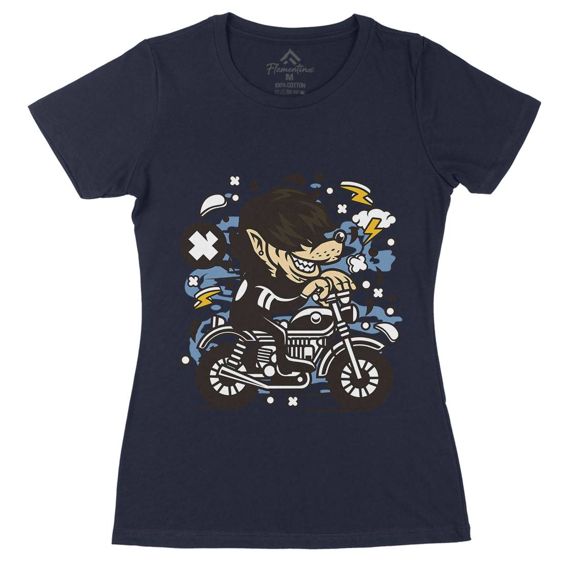 Wolf Motocross Womens Organic Crew Neck T-Shirt Motorcycles C697