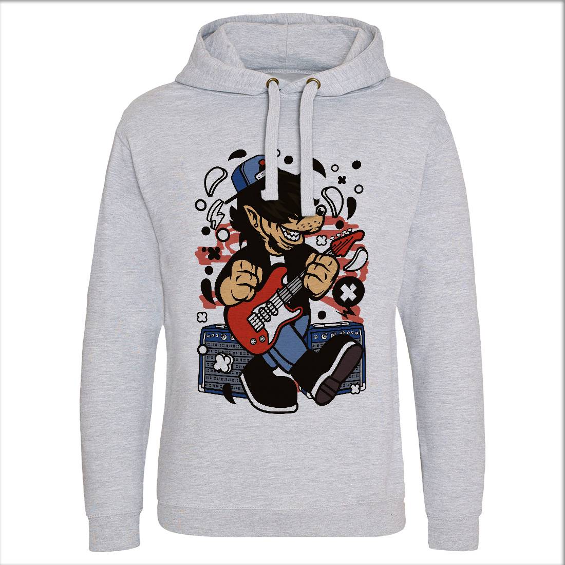Wolf Rocker Mens Hoodie Without Pocket Music C698