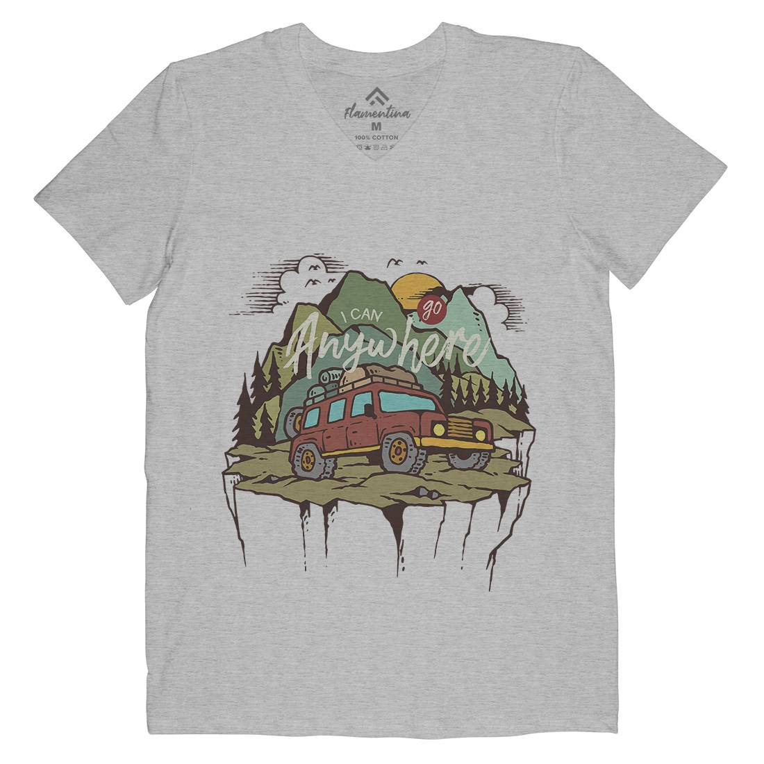 Adventure Mens Organic V-Neck T-Shirt Nature C701