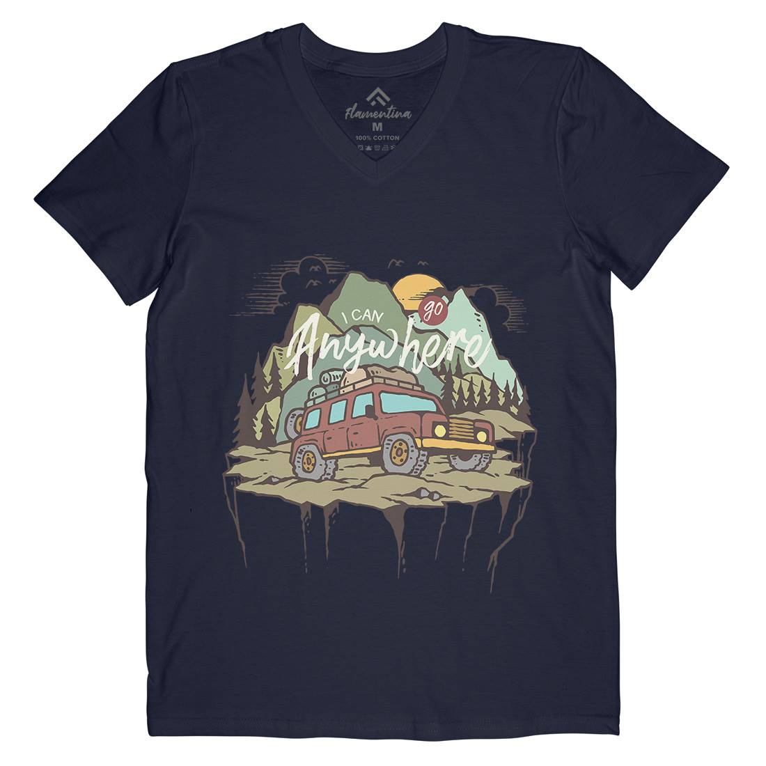 Adventure Mens Organic V-Neck T-Shirt Nature C701