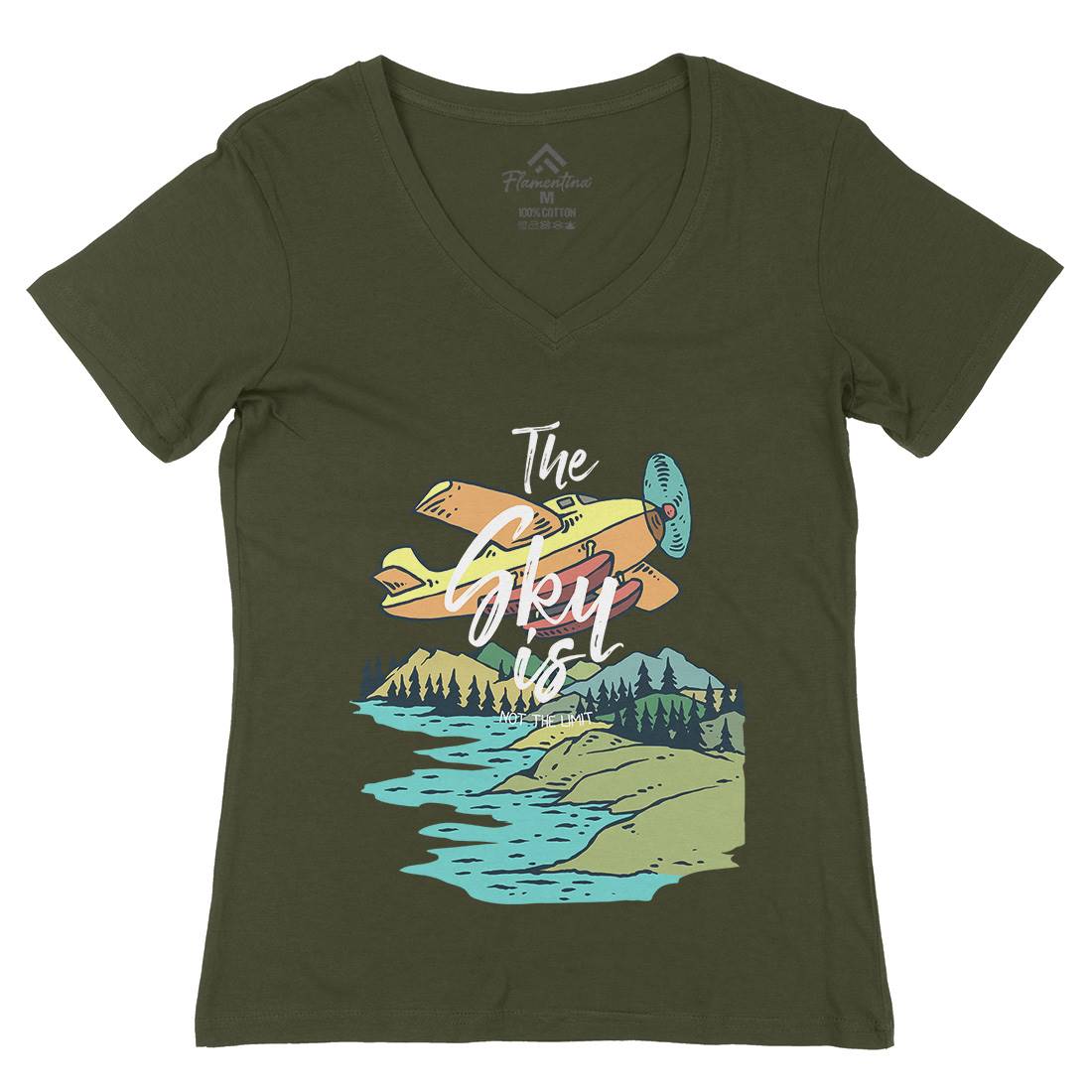 Alaska Womens Organic V-Neck T-Shirt Nature C702