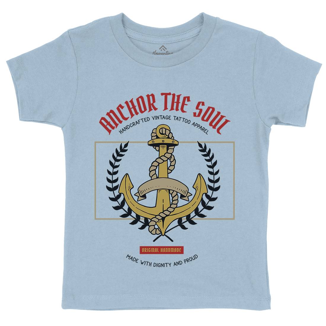 Anchor Kids Crew Neck T-Shirt Navy C704