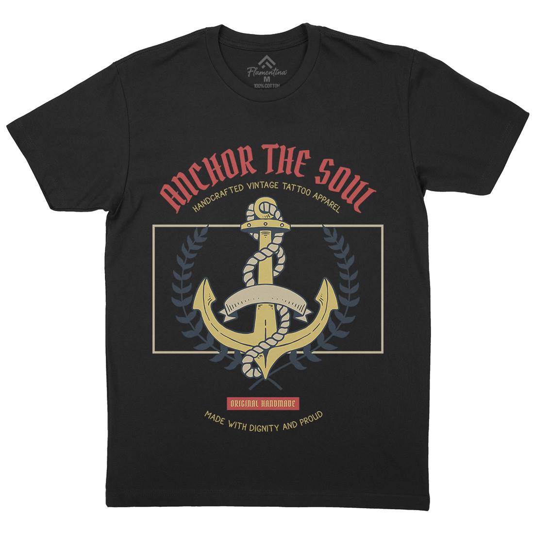 Anchor Mens Crew Neck T-Shirt Navy C704