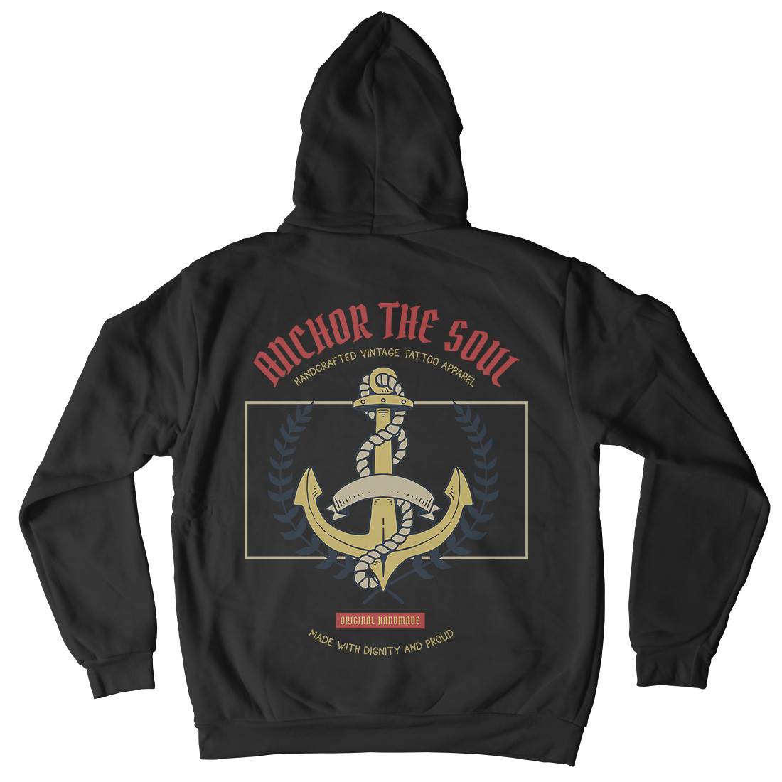 Anchor Mens Hoodie With Pocket Navy C704