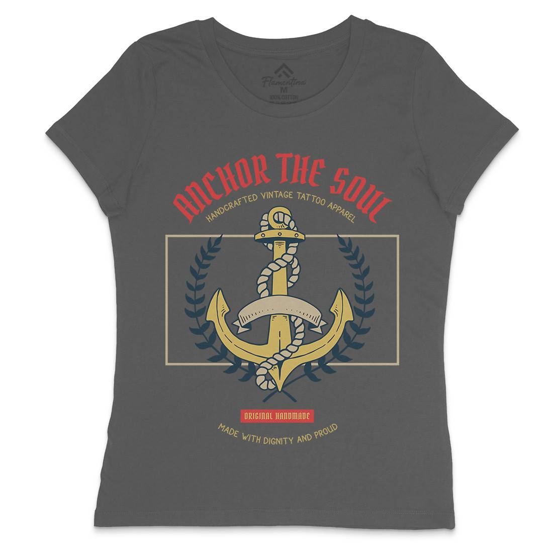 Anchor Womens Crew Neck T-Shirt Navy C704