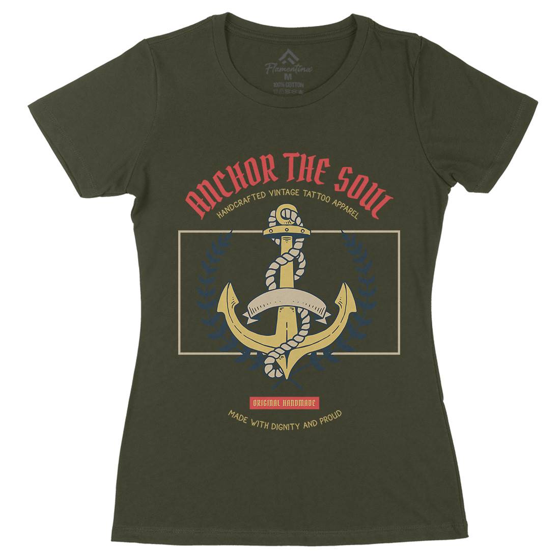 Anchor Womens Organic Crew Neck T-Shirt Navy C704