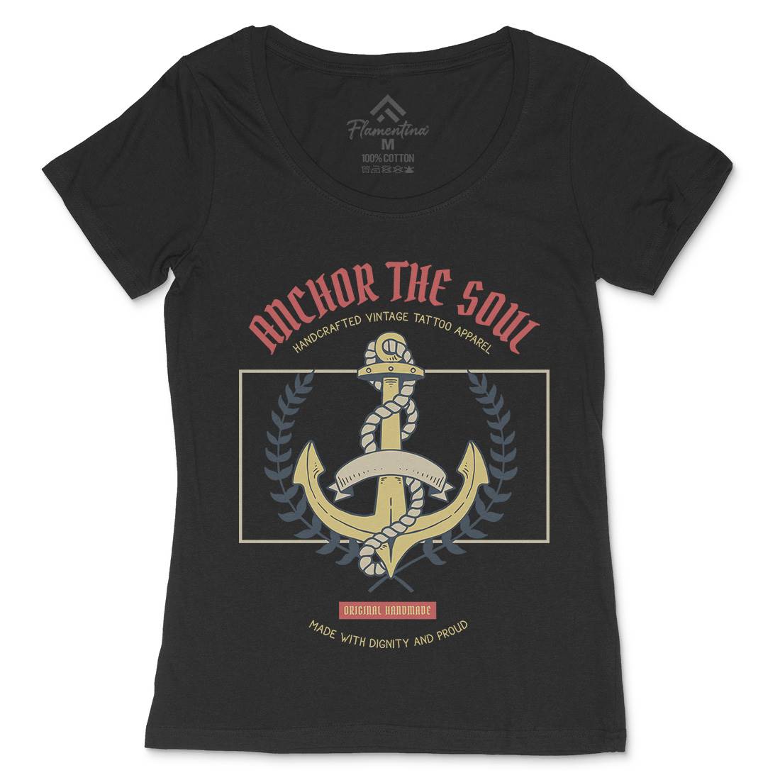 Anchor Womens Scoop Neck T-Shirt Navy C704