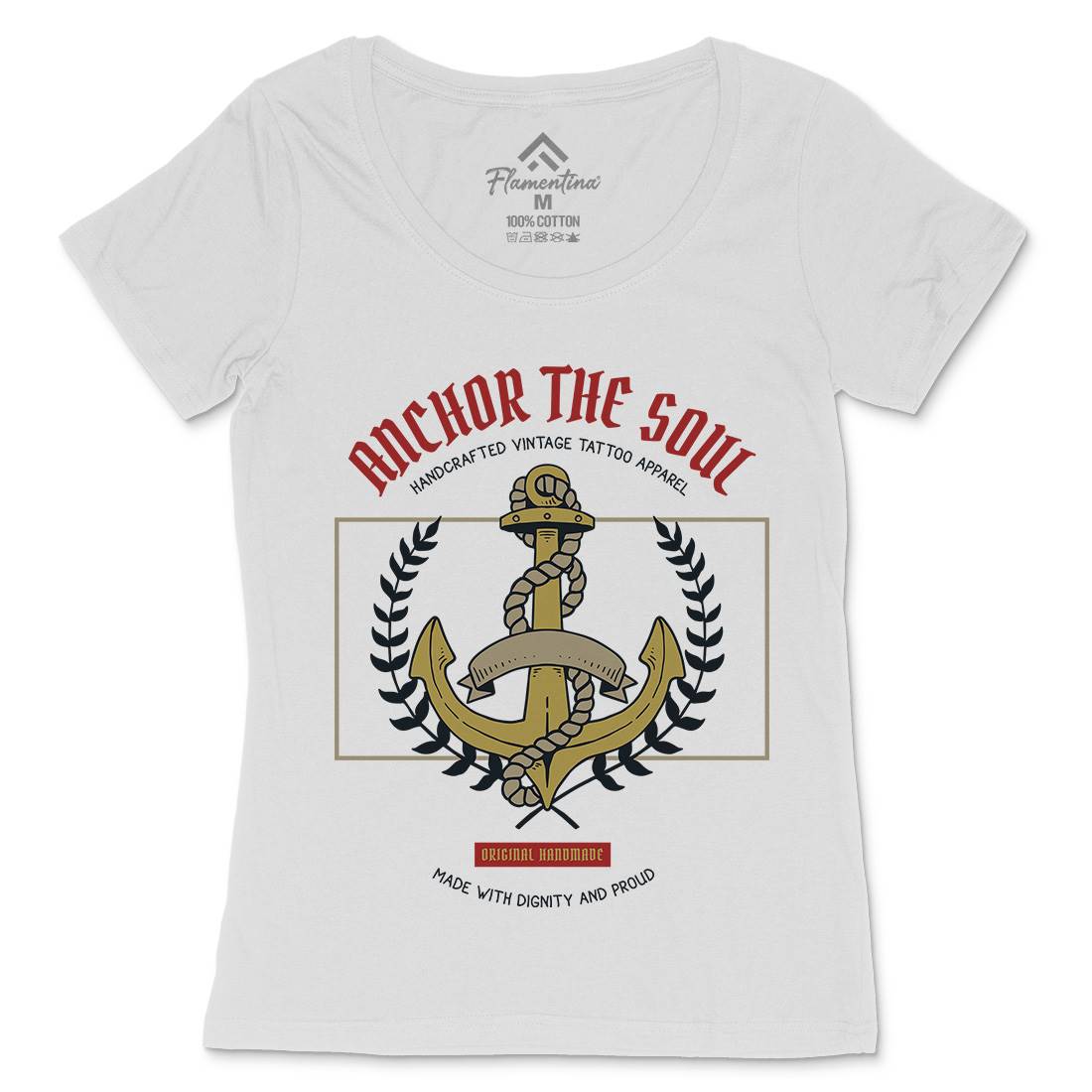 Anchor Womens Scoop Neck T-Shirt Navy C704