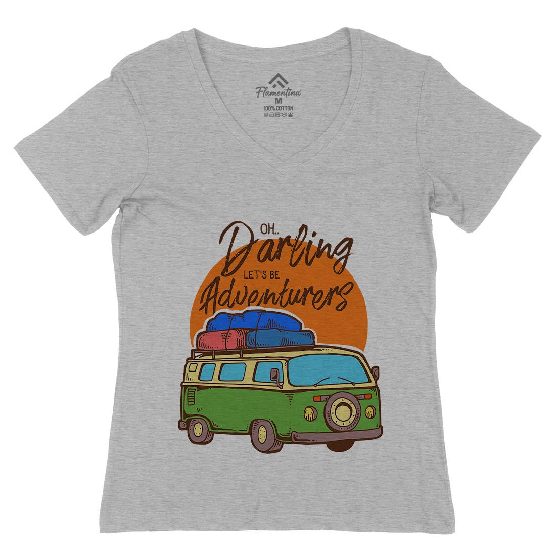 Be Adventurers Womens Organic V-Neck T-Shirt Nature C707
