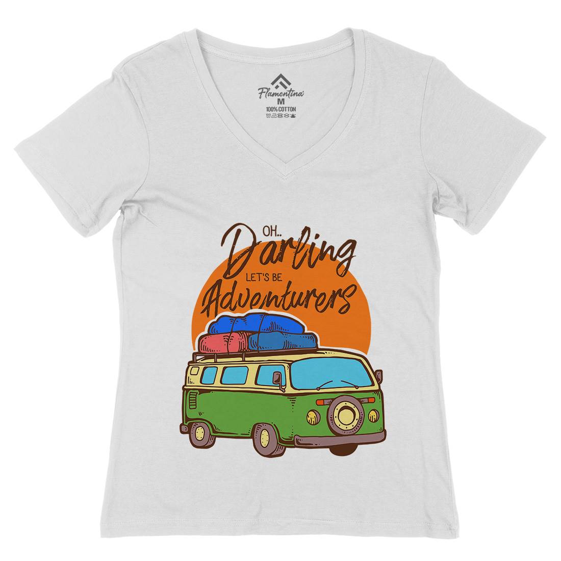 Be Adventurers Womens Organic V-Neck T-Shirt Nature C707