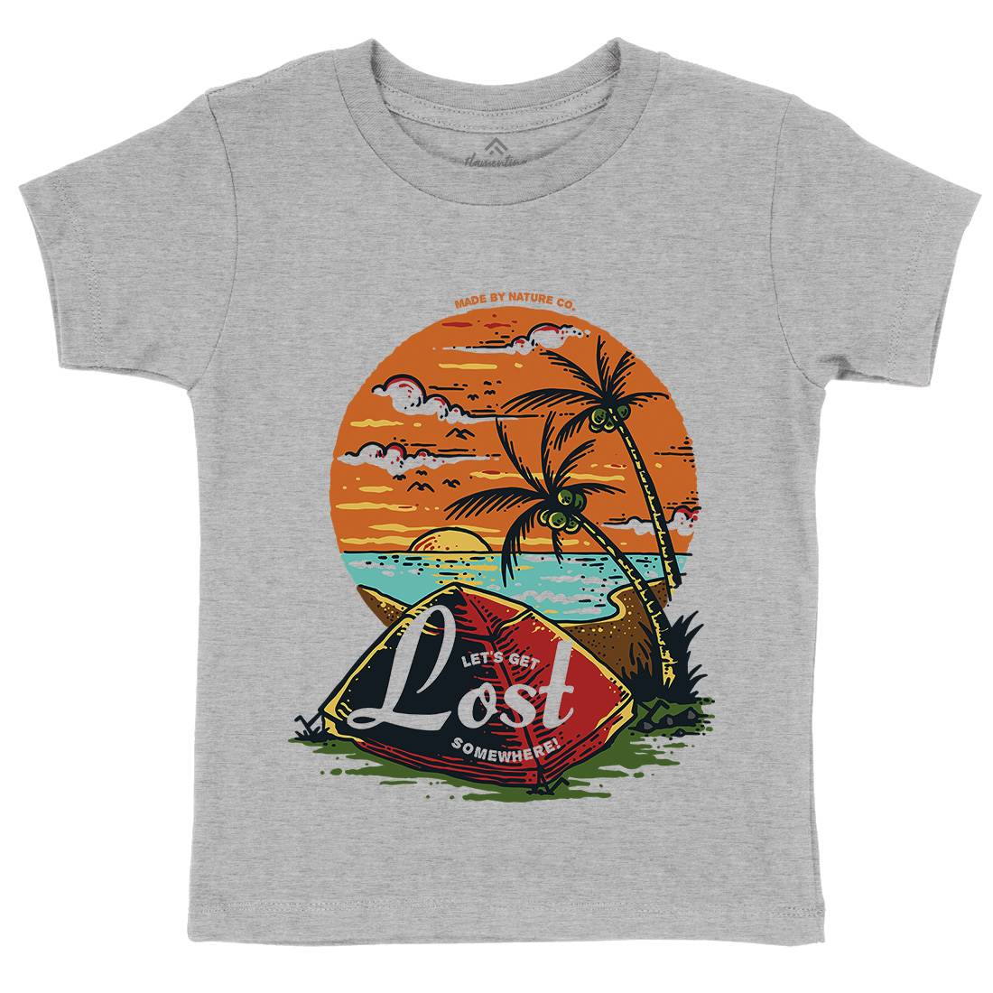 Beach Camping Kids Crew Neck T-Shirt Nature C708