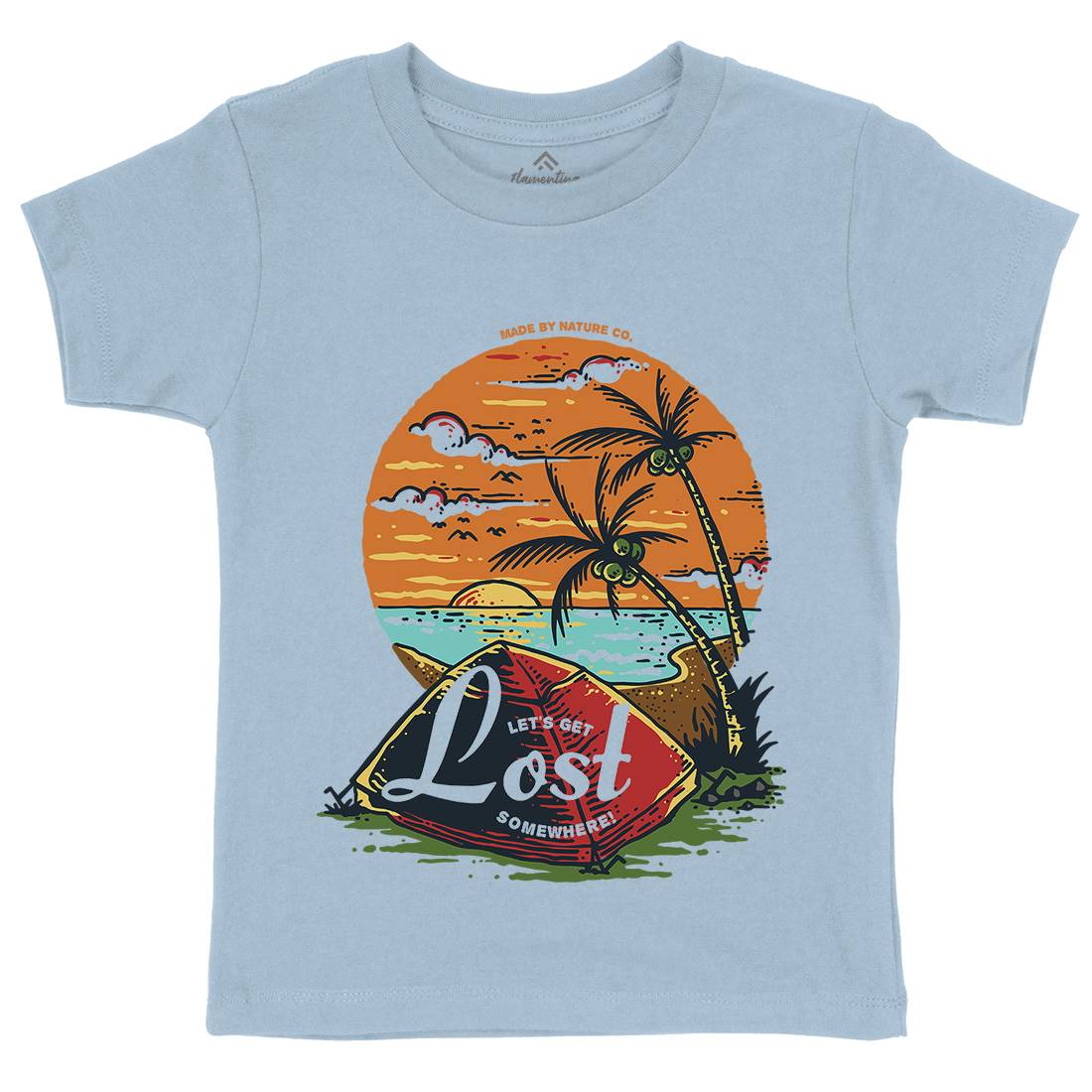 Beach Camping Kids Crew Neck T-Shirt Nature C708