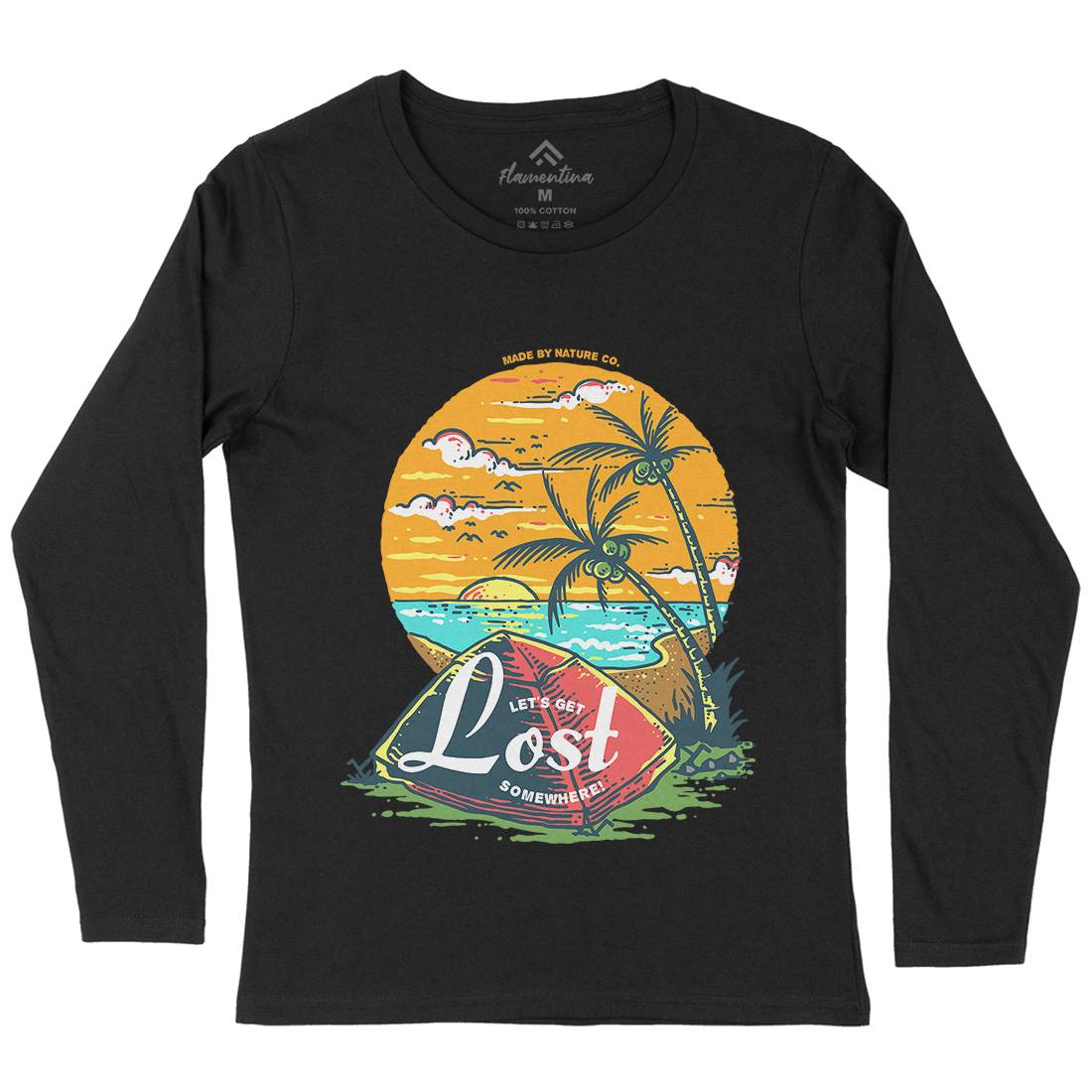 Beach Camping Womens Long Sleeve T-Shirt Nature C708