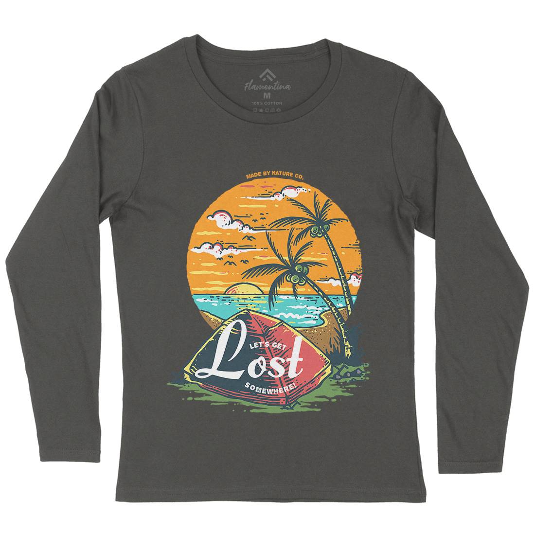 Beach Camping Womens Long Sleeve T-Shirt Nature C708