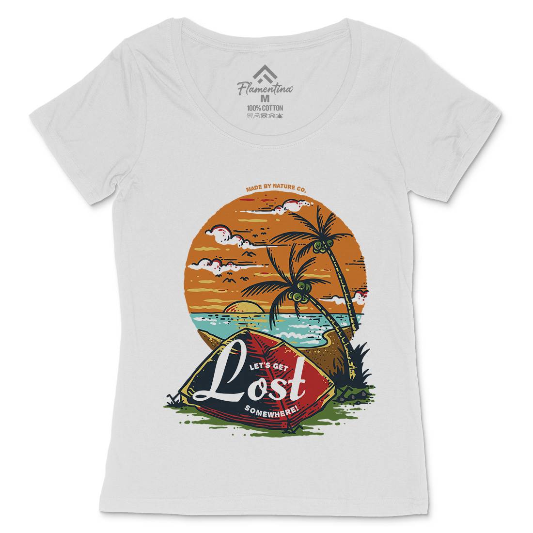 Beach Camping Womens Scoop Neck T-Shirt Nature C708