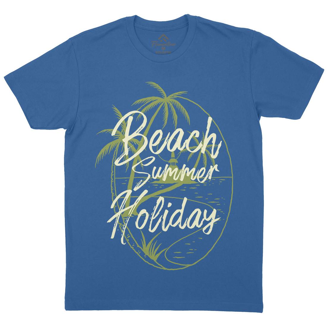 Beach Island Mens Crew Neck T-Shirt Nature C709