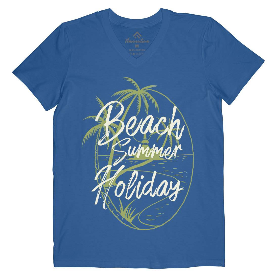 Beach Island Mens V-Neck T-Shirt Nature C709