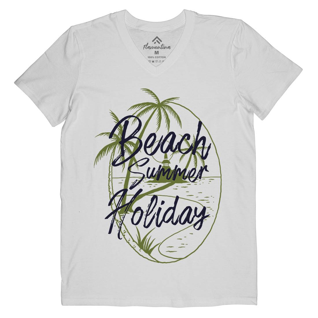 Beach Island Mens Organic V-Neck T-Shirt Nature C709
