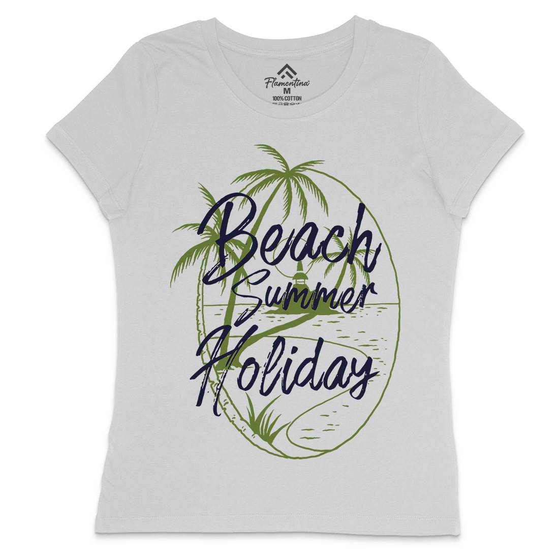 Beach Island Womens Crew Neck T-Shirt Nature C709