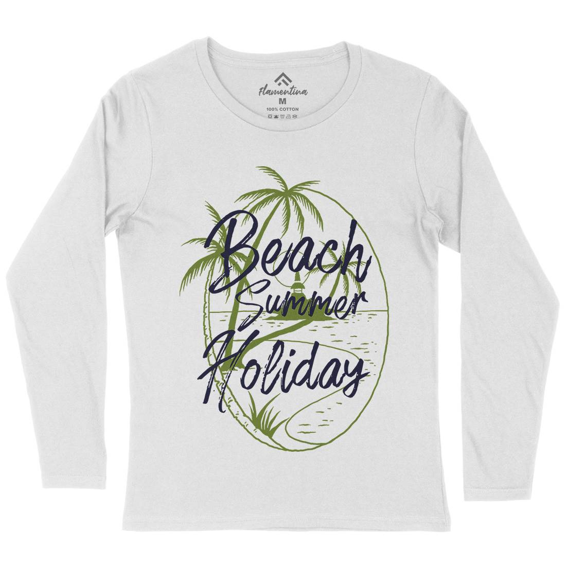 Beach Island Womens Long Sleeve T-Shirt Nature C709