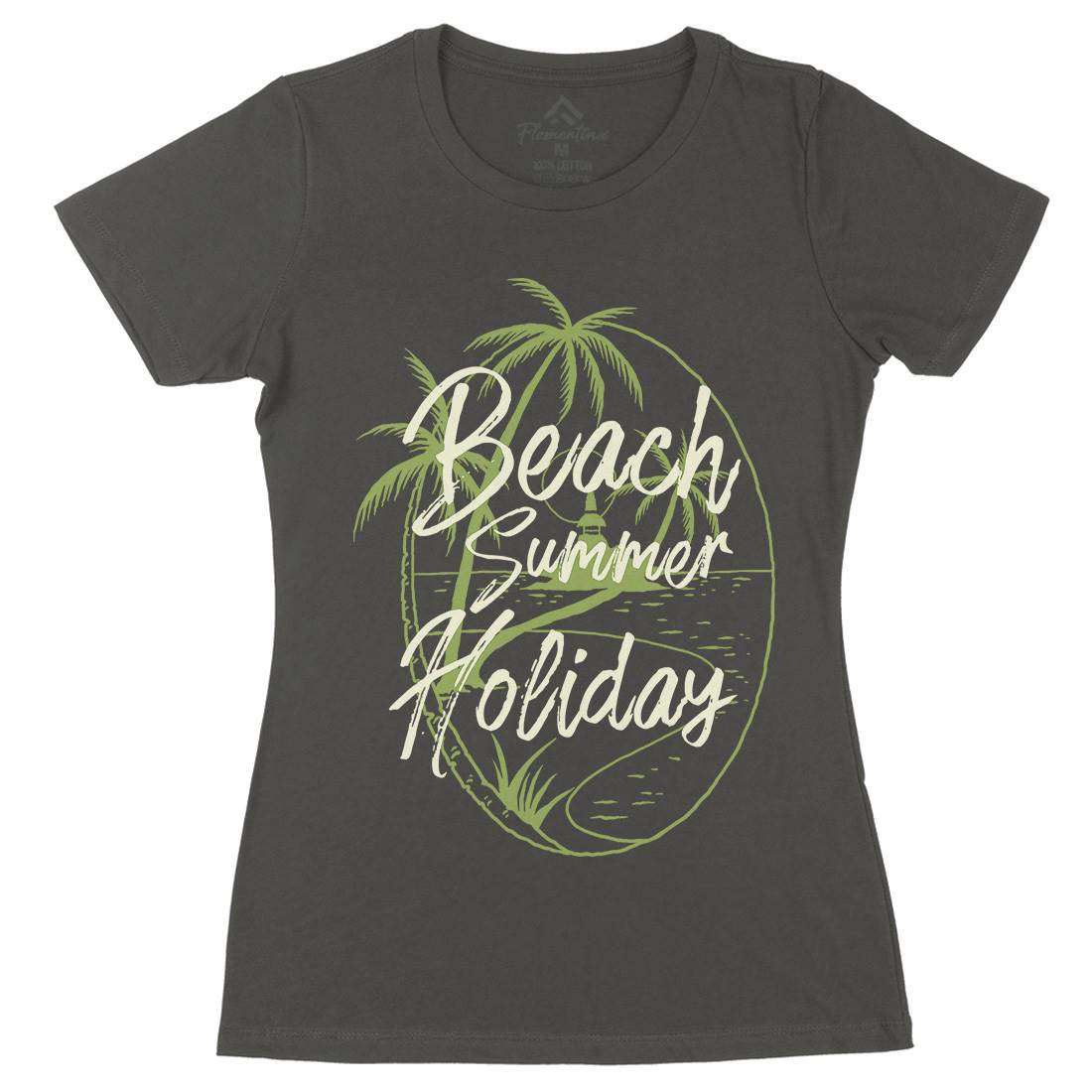 Beach Island Womens Organic Crew Neck T-Shirt Nature C709