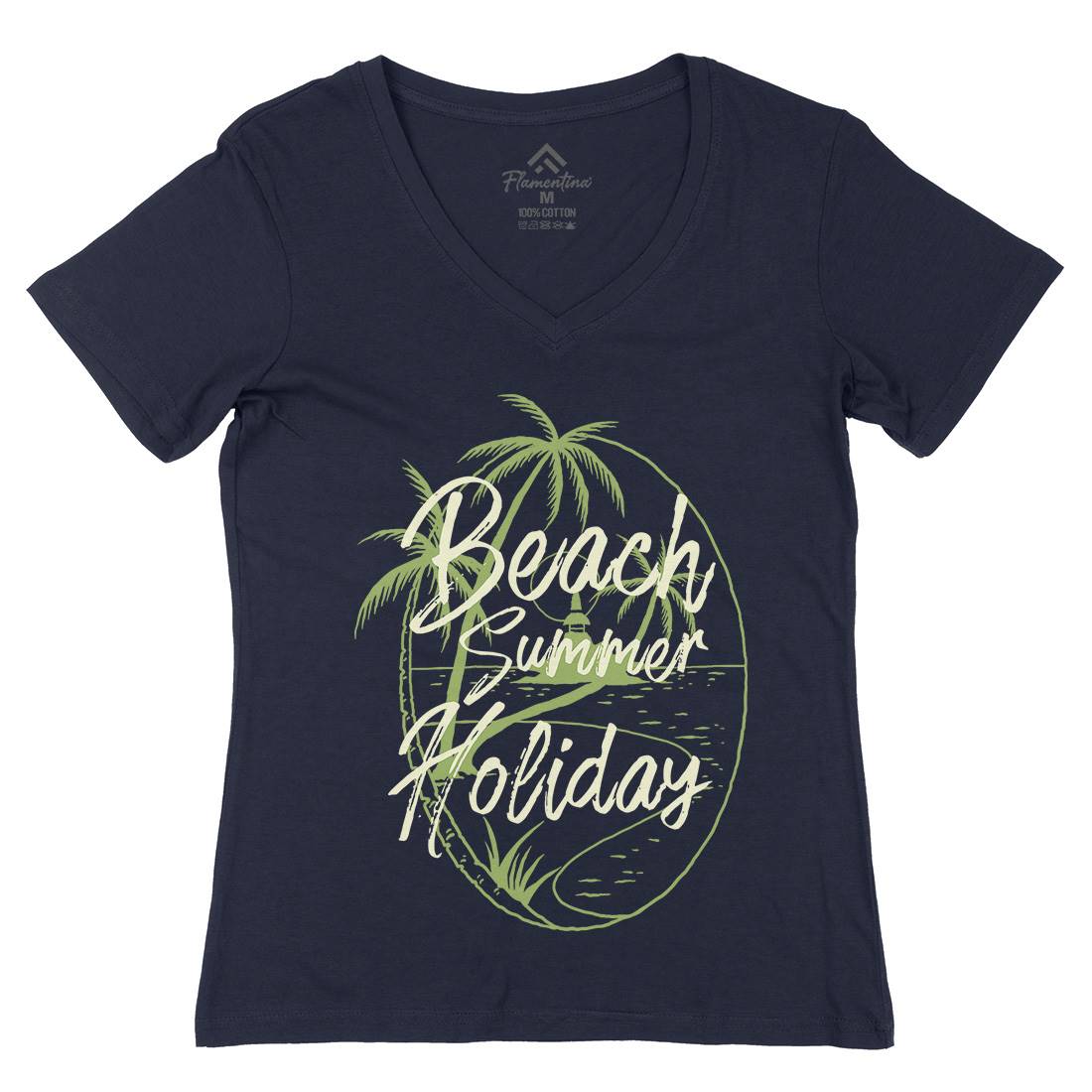 Beach Island Womens Organic V-Neck T-Shirt Nature C709
