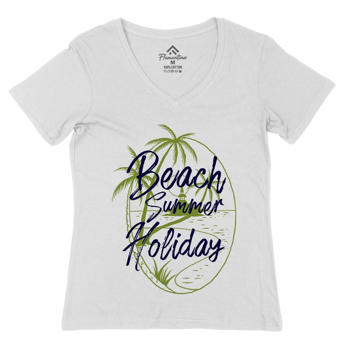 Beach Island Womens Organic V-Neck T-Shirt Nature C709