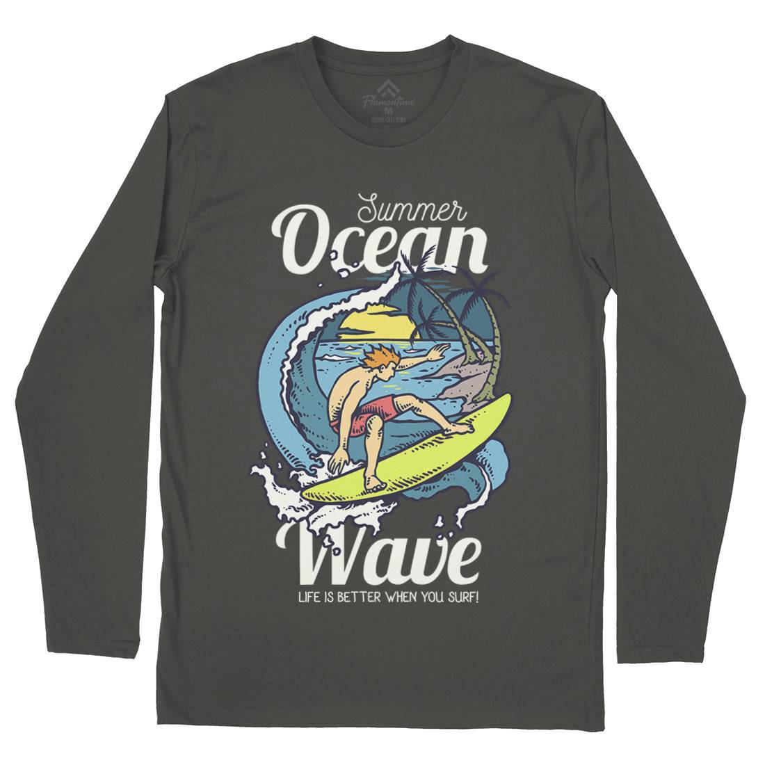 Beach Surfing Mens Long Sleeve T-Shirt Surf C710