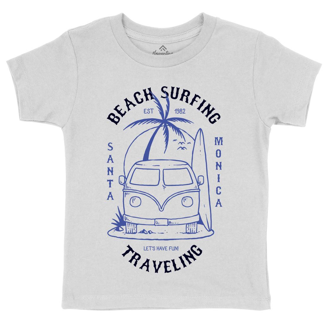 Beach Traveling Kids Crew Neck T-Shirt Nature C711