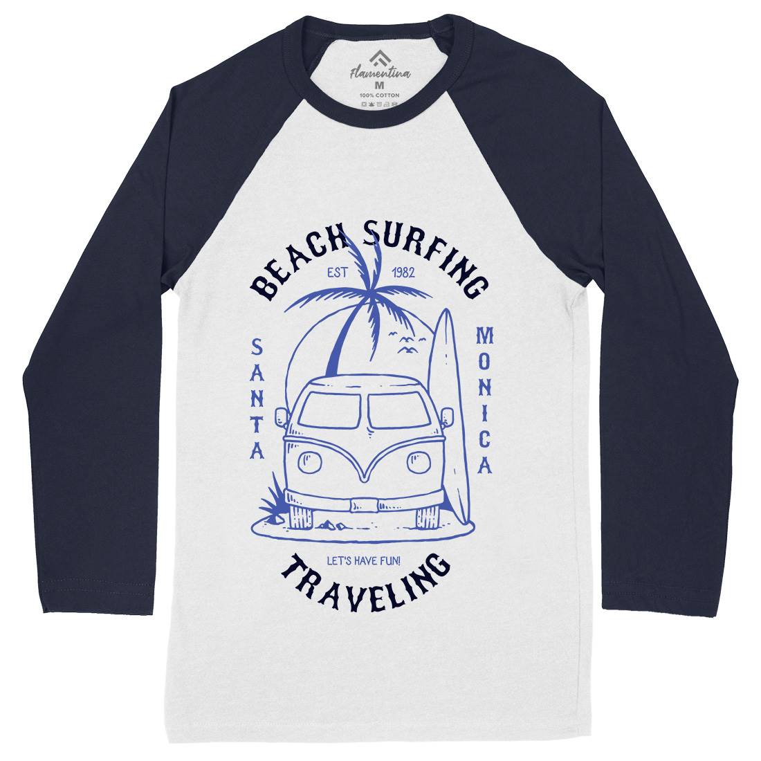 Beach Traveling Mens Long Sleeve Baseball T-Shirt Nature C711