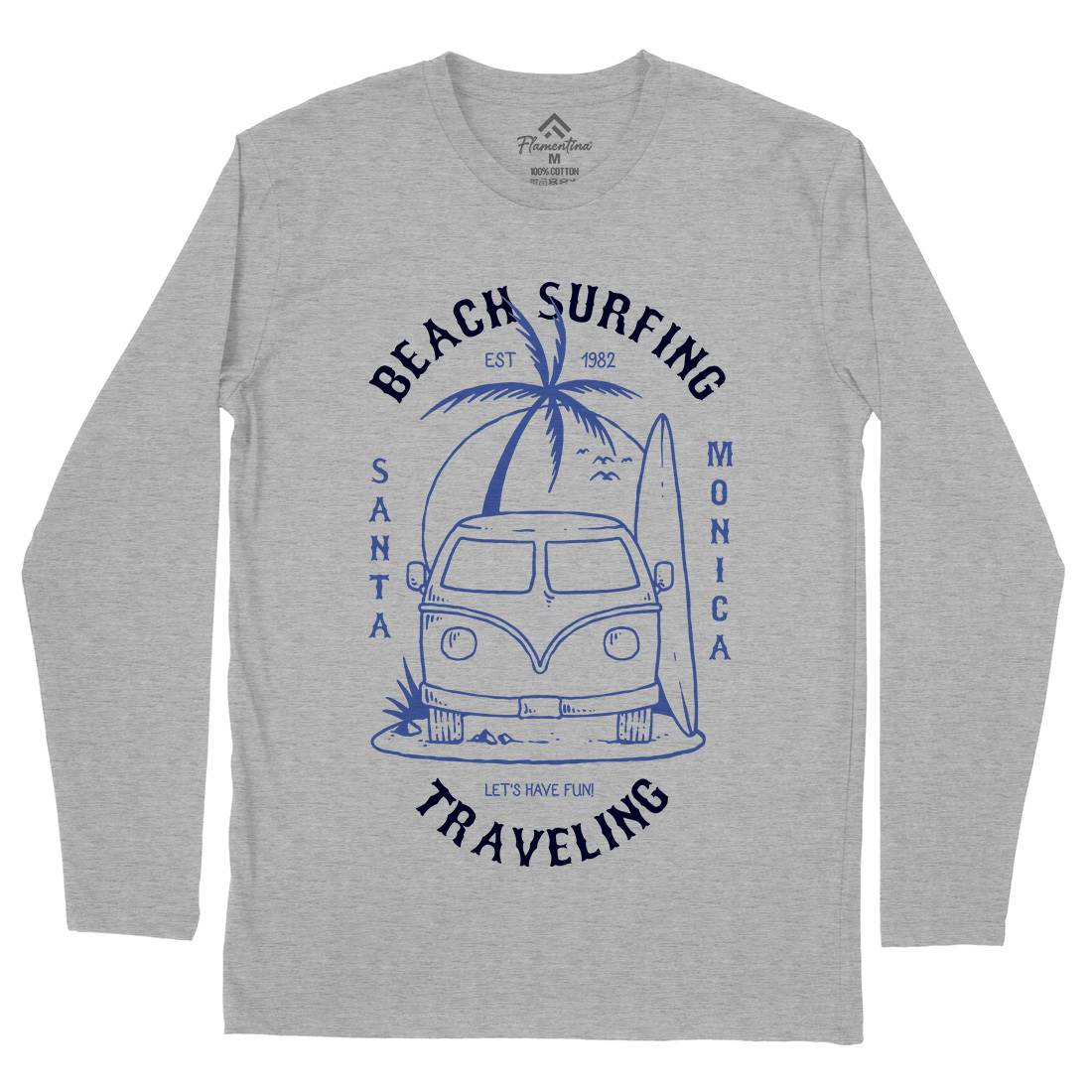 Beach Traveling Mens Long Sleeve T-Shirt Nature C711