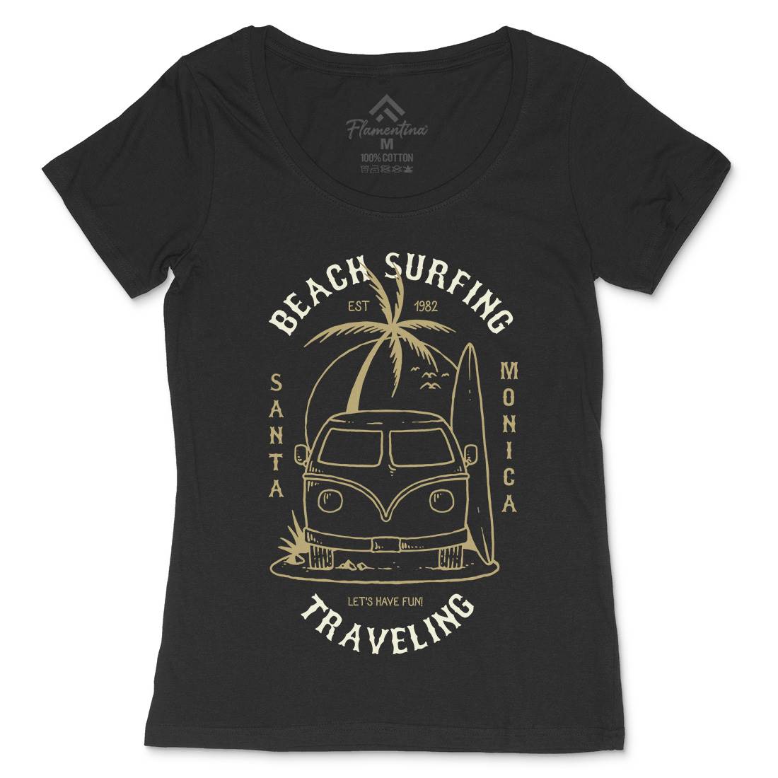 Beach Traveling Womens Scoop Neck T-Shirt Nature C711