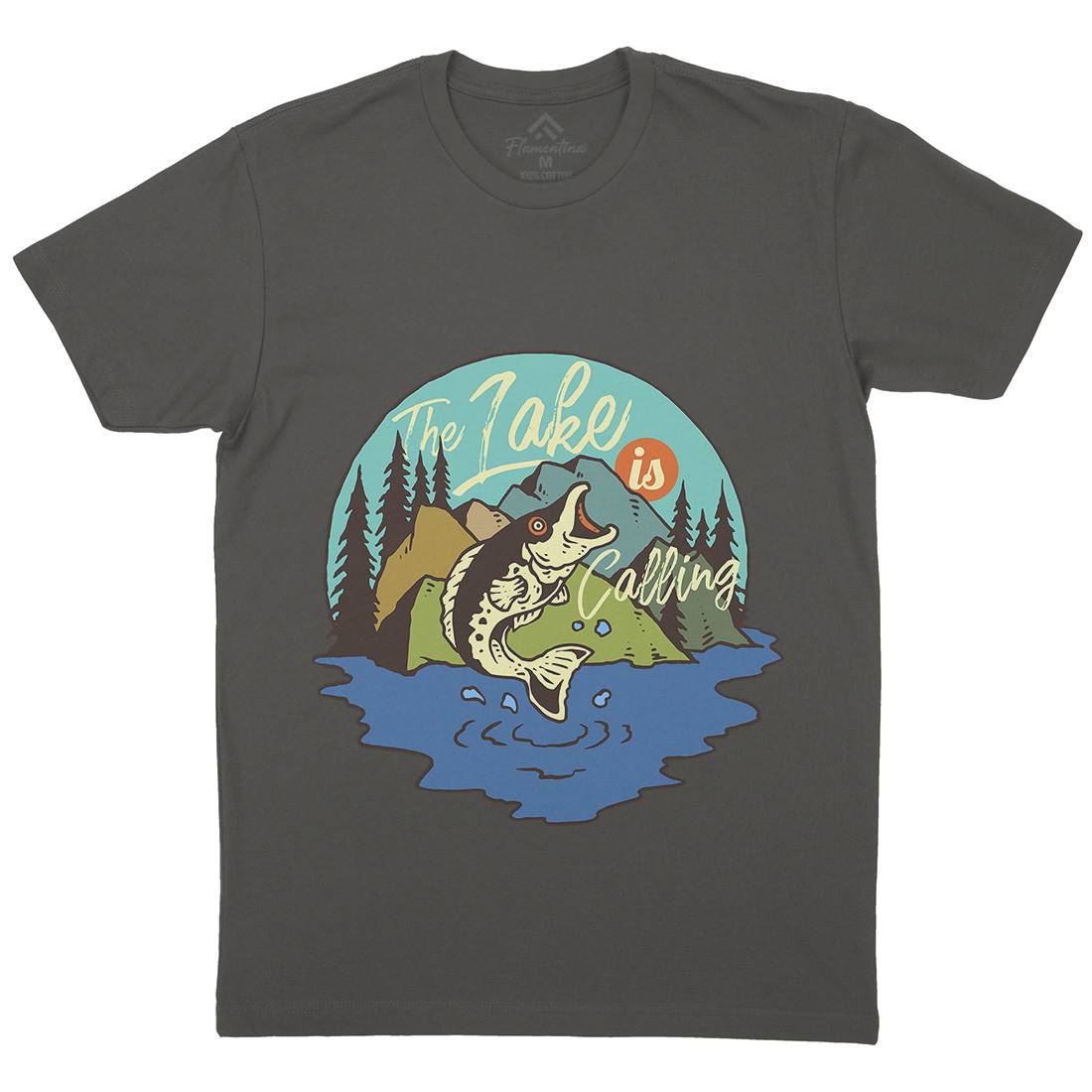 Big Fish Mens Crew Neck T-Shirt Fishing C712