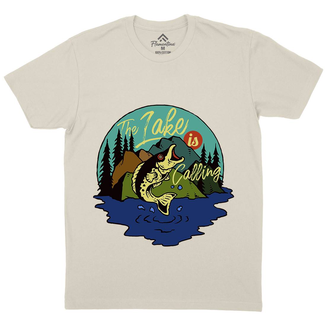 Big Fish Mens Organic Crew Neck T-Shirt Fishing C712