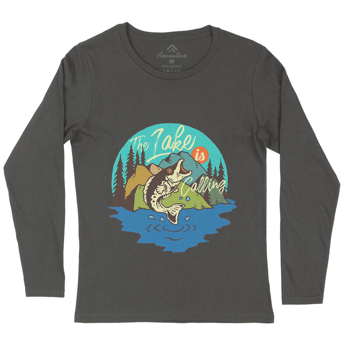 Big Fish Womens Long Sleeve T-Shirt Fishing C712