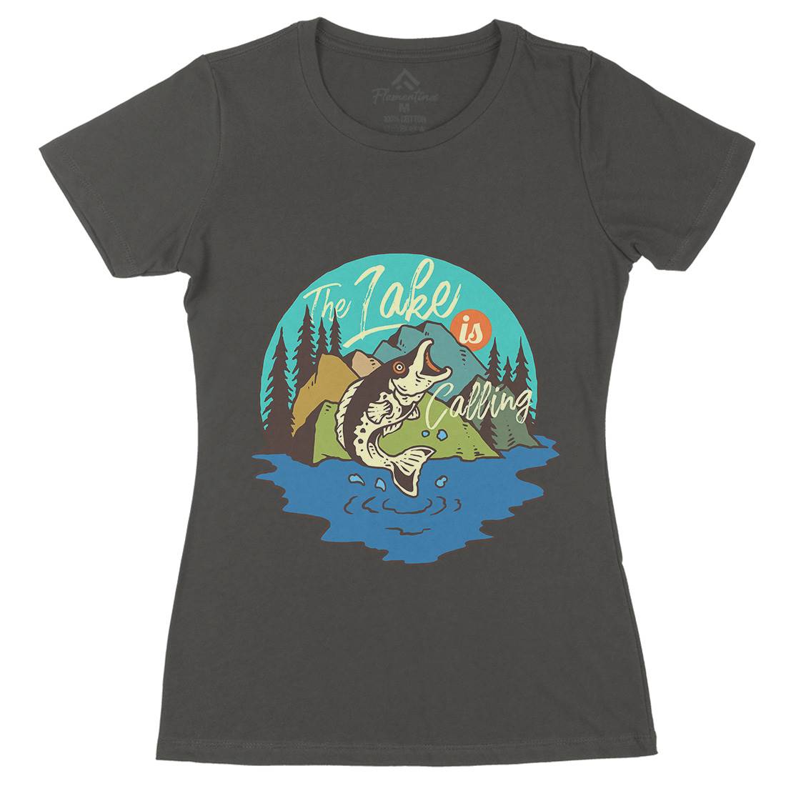 Big Fish Womens Organic Crew Neck T-Shirt Fishing C712