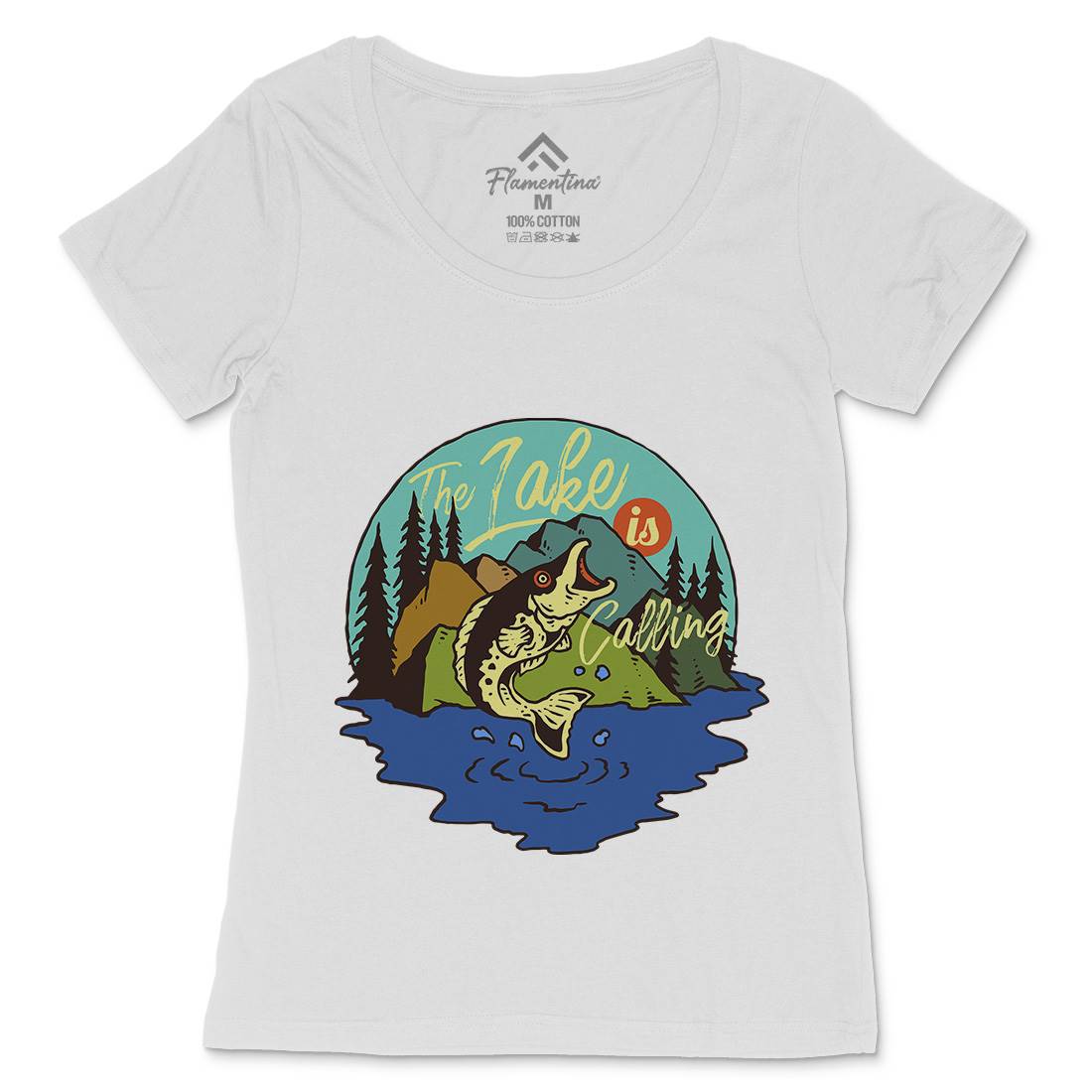 Big Fish Womens Scoop Neck T-Shirt Fishing C712