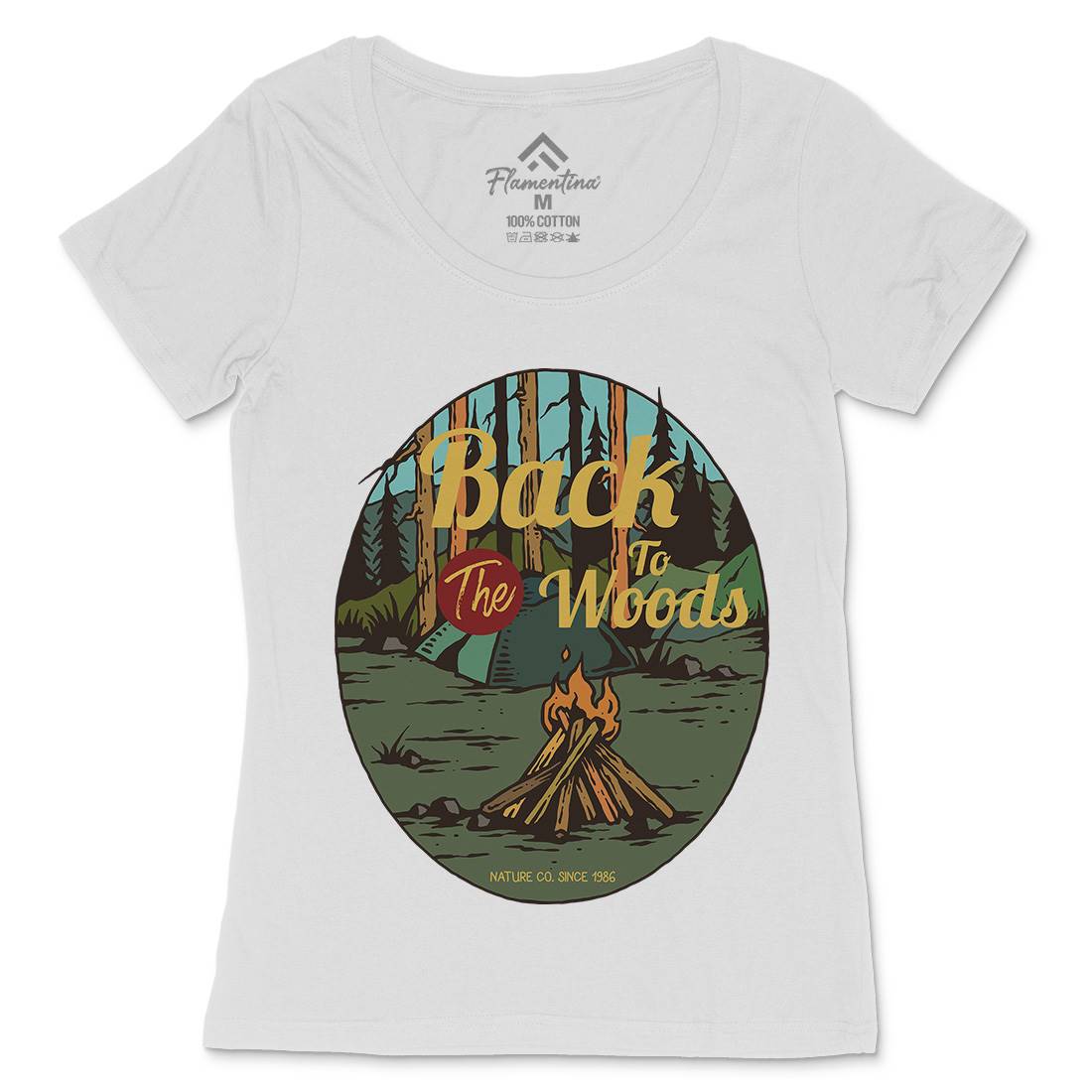 Camp Fire Womens Scoop Neck T-Shirt Nature C714