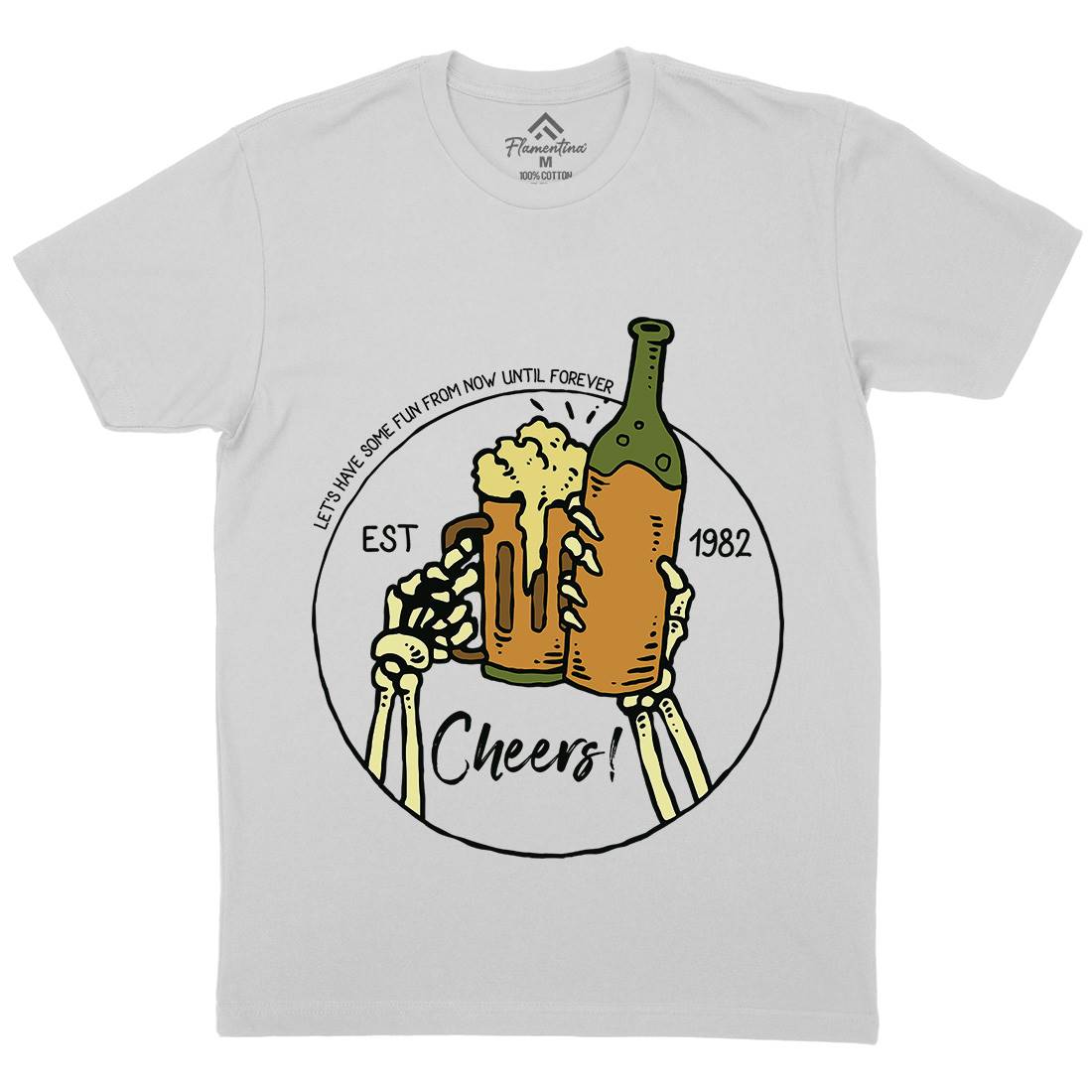 Cheers Mens Crew Neck T-Shirt Drinks C715